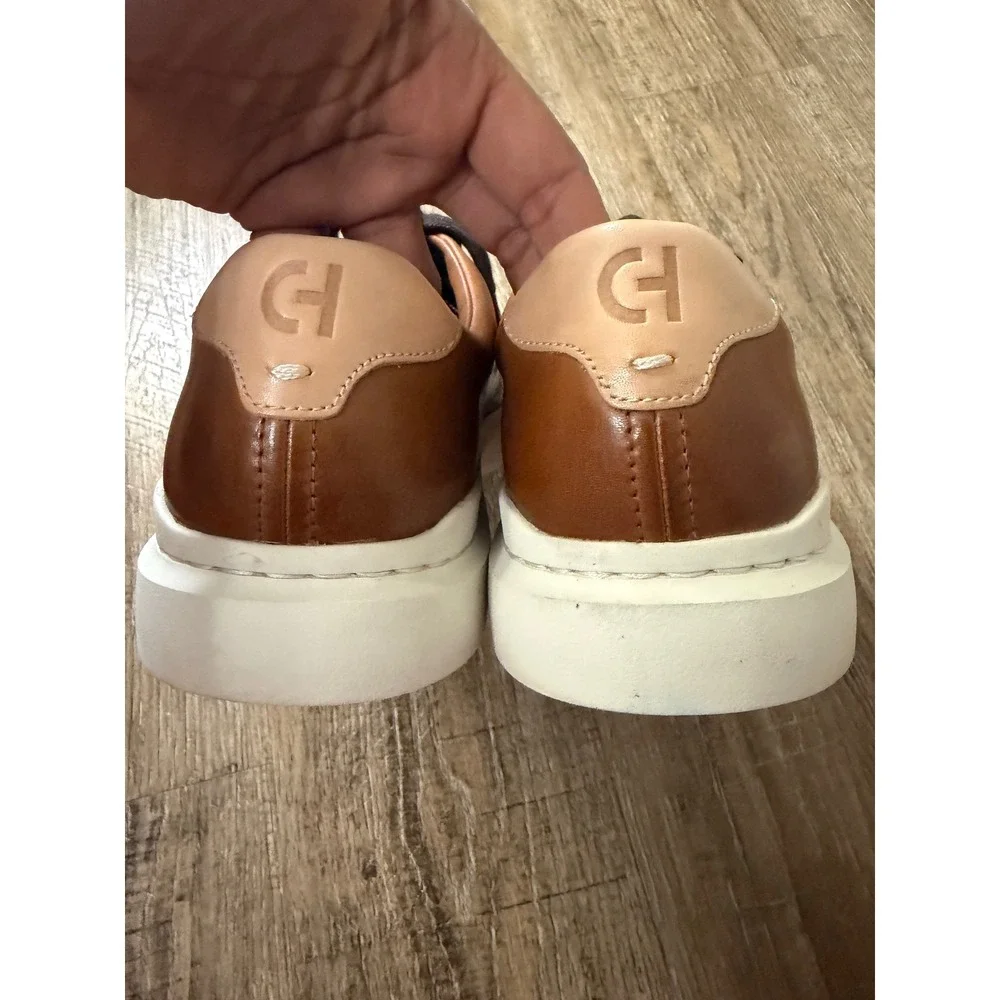 Cole Haan Grand Crosscourt Perforated Leather Sneakers British Tan Mens 10